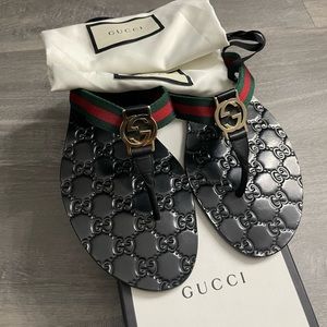 Gucci GG web thong sandal